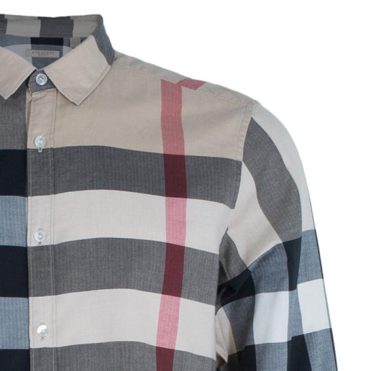 Pre Owned Burberry Novacheck Button Down Men's Shirt L