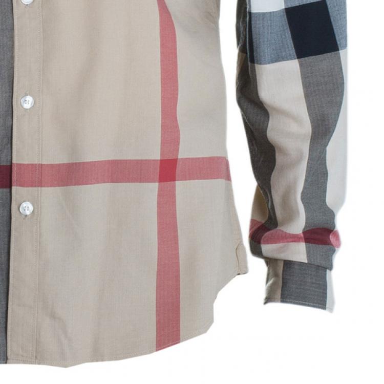 Pre Owned Burberry Novacheck Button Down Men's Shirt L