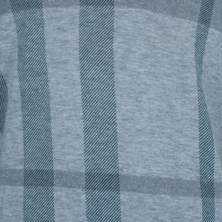 Pre Owned Burberry Men's V-Neck Check Knit Sweater L