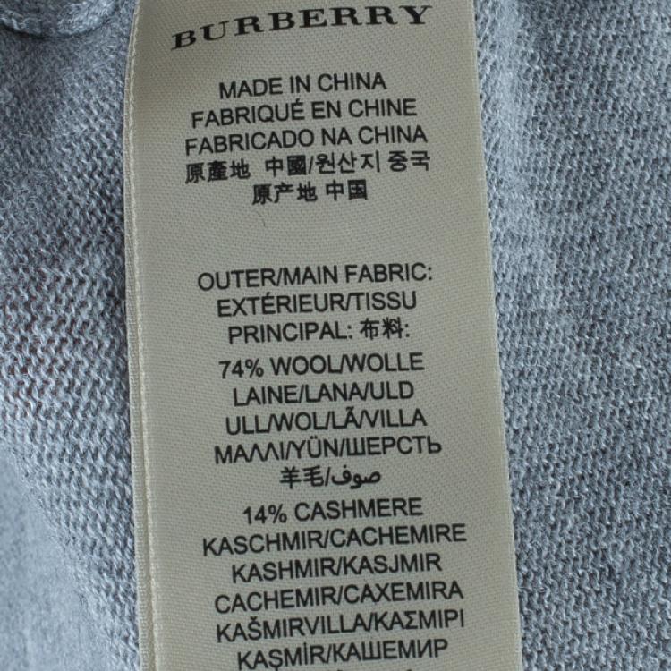 Pre Owned Burberry Men's V-Neck Check Knit Sweater L