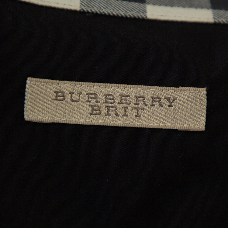 مملوكة مسبقًا Burberry Brit Black Cotton Button Front Shirt S