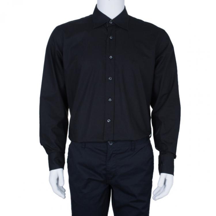 Pre Owned Burberry Men's Slim Fit Black Formal Shirt L