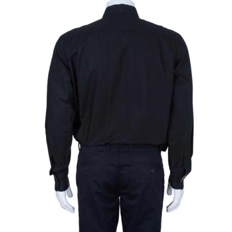 Pre Owned Burberry Men's Slim Fit Black Formal Shirt L