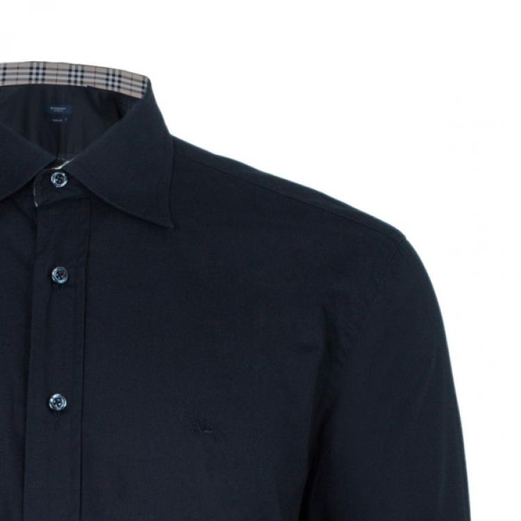 Pre Owned Burberry Men's Slim Fit Black Formal Shirt L