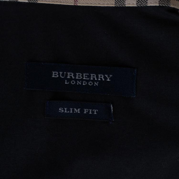 Pre Owned Burberry Men's Slim Fit Black Formal Shirt L
