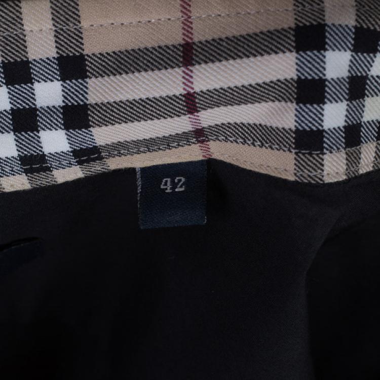 Pre Owned Burberry Men's Slim Fit Black Formal Shirt L