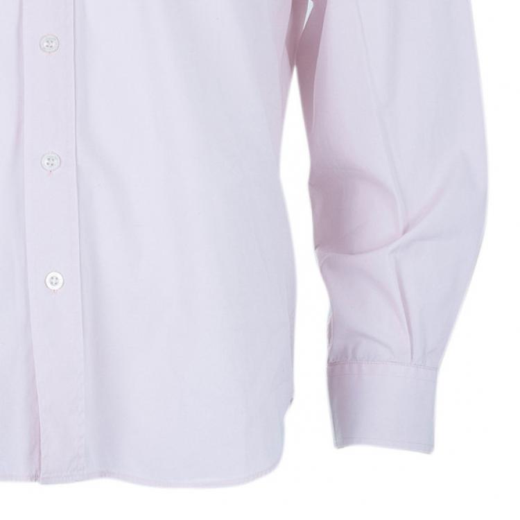 Pre Owned Burberry Brit Light Pink Classic Fit Stretch Cotton Men's Shirt XL