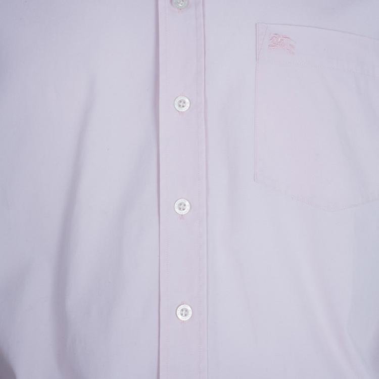 Pre Owned Burberry Brit Light Pink Classic Fit Stretch Cotton Men's Shirt XL