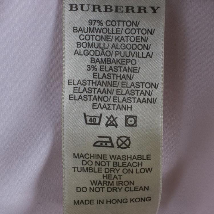Pre Owned Burberry Brit Light Pink Classic Fit Stretch Cotton Men's Shirt XL
