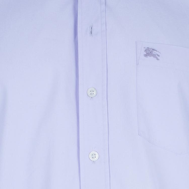 Pre Owned Burberry Brit Light Blue Classic Stretch Cotton Men's Shirt XL