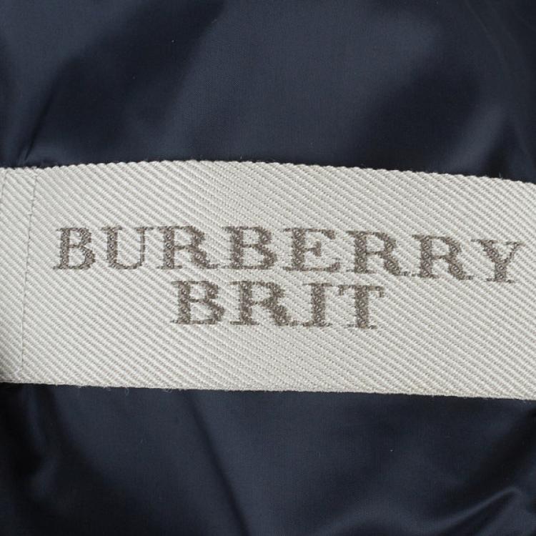 Pre Owned Burberry Quilted Biker Jacket M