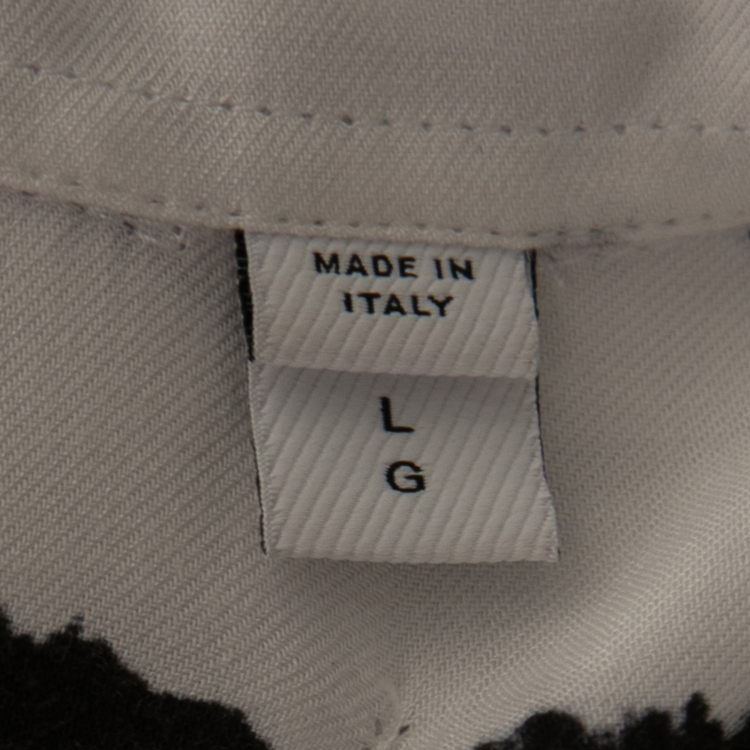 Pre Owned Burberry White Watercolor Printed Silk Overlaid Shirt L