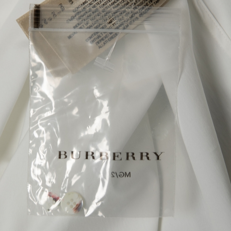 Pre Owned Burberry London White Cotton Contrast Collar Detail Southbrooke Shirt M