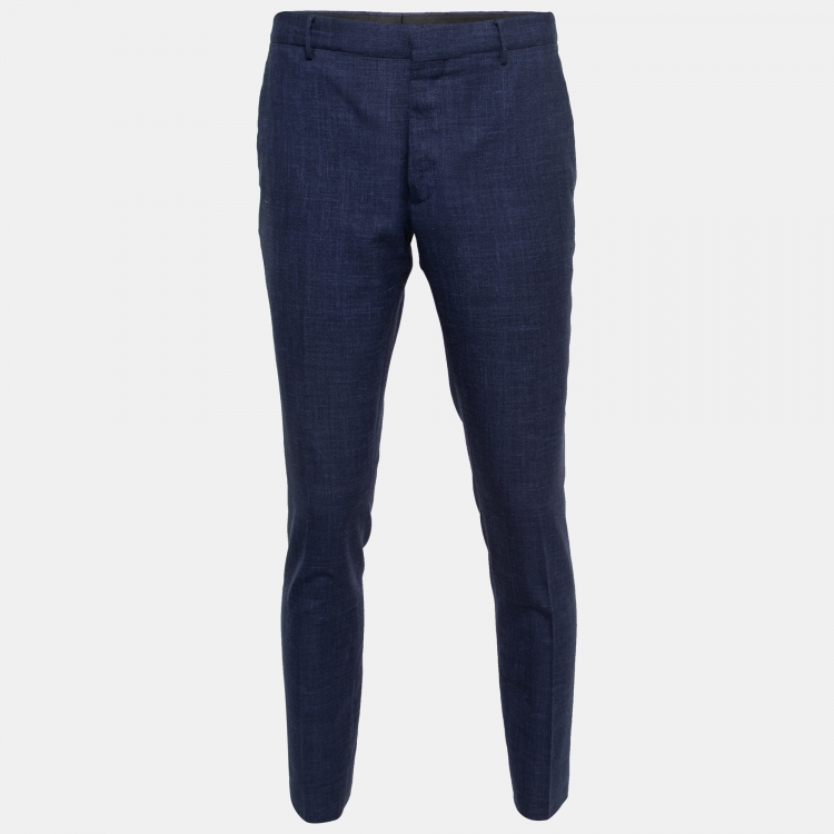 مملوكة مسبقًا Burberry Blue Wool Blend Trousers S