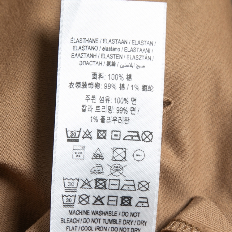 Pre Owned Burberry Brown Logo Patch Cotton T-Shirt XL
