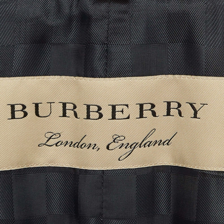 Pre Owned Burberry Black Wool and Cashmere Mid-Length Coat XL