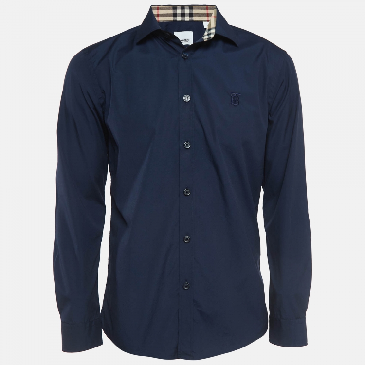 Navy blue burberry shirt best sale