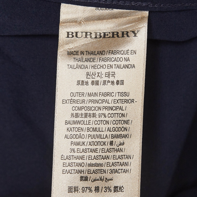 Pre Owned Burberry Navy Blue Cotton Long Sleeve Shirt XXL