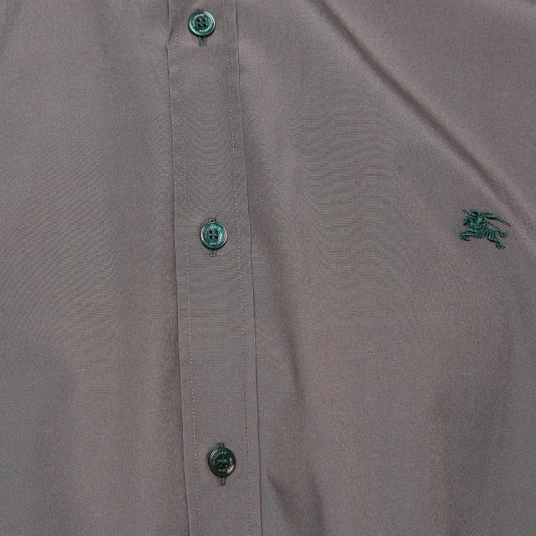 Pre Owned Burberry Grey Cotton Long Sleeve Shirt XXL