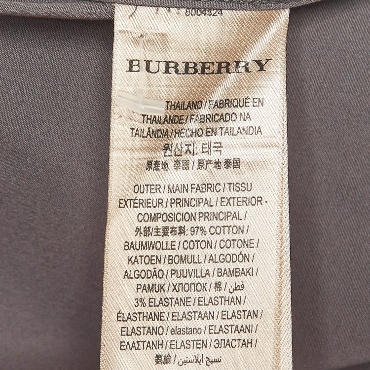 Pre Owned Burberry Grey Cotton Long Sleeve Shirt XXL