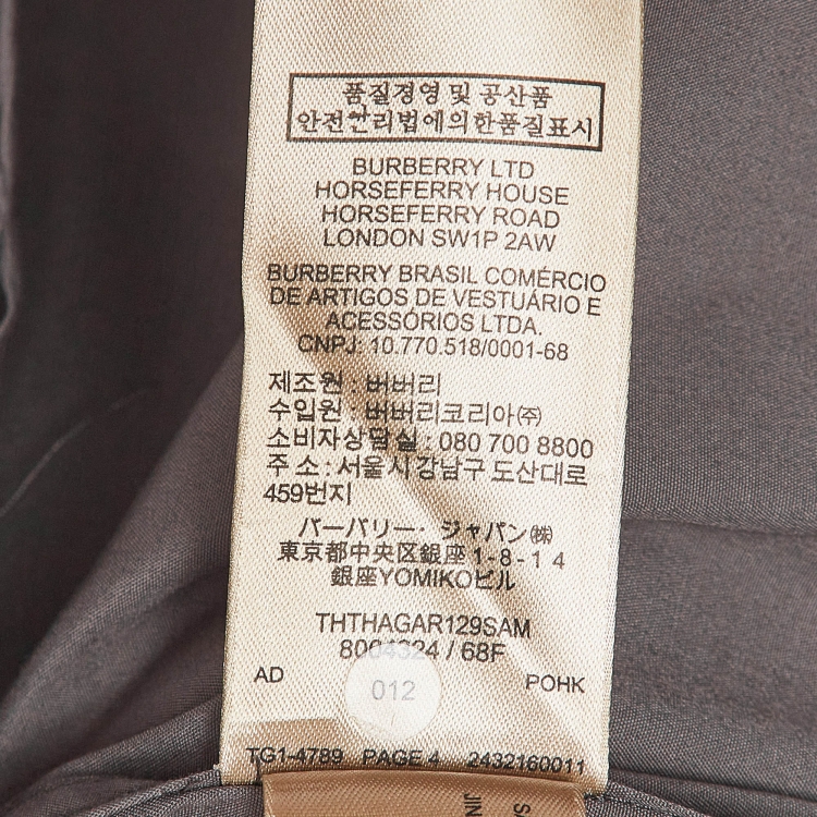Pre Owned Burberry Grey Cotton Long Sleeve Shirt XXL