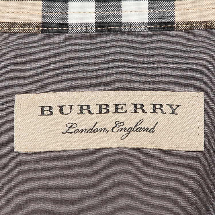 Pre Owned Burberry Grey Cotton Long Sleeve Shirt XXL
