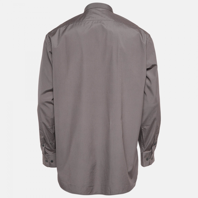 Pre Owned Burberry Grey Cotton Long Sleeve Shirt XXL