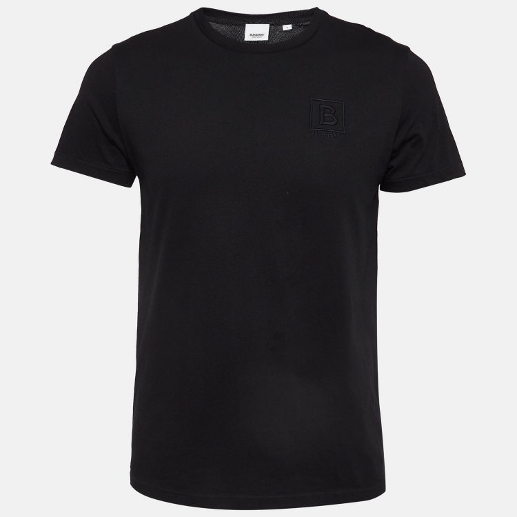 Pre Owned Burberry Black Cotton Knit Crew Neck Tshirt M