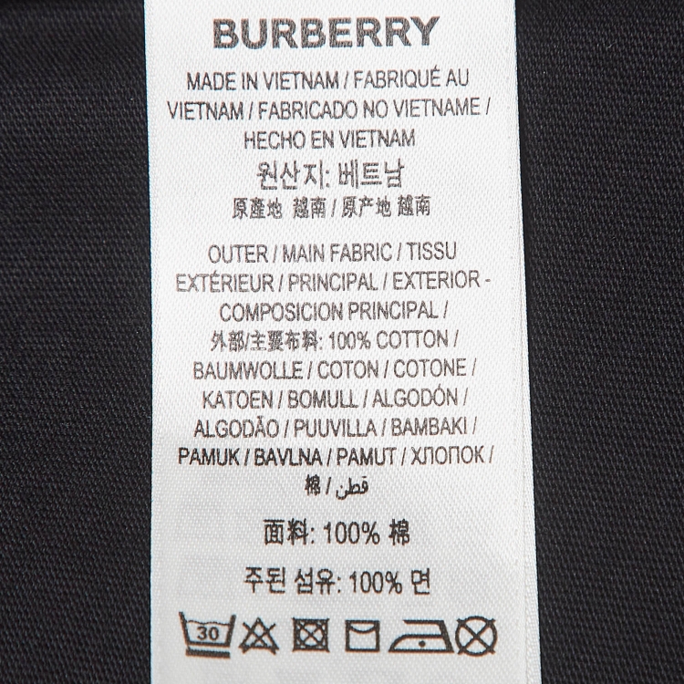 Pre Owned Burberry Black Cotton Knit Crew Neck Tshirt M