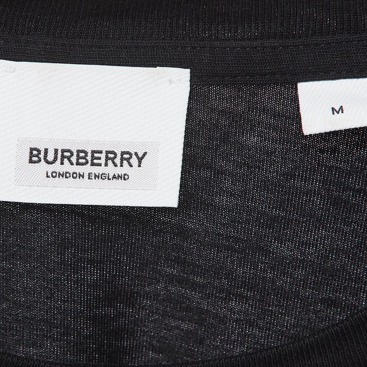 Pre Owned Burberry Black Cotton Knit Crew Neck Tshirt M