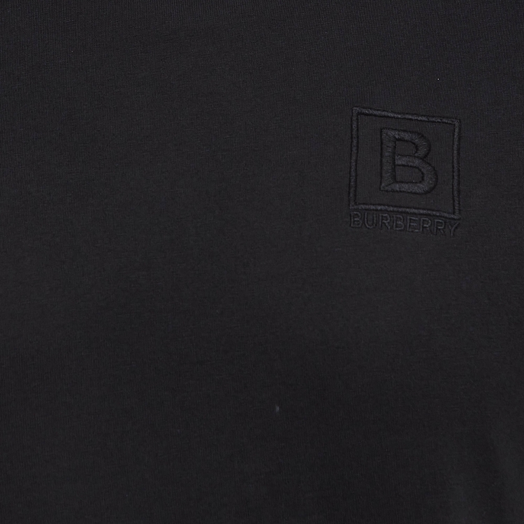Pre Owned Burberry Black Cotton Knit Crew Neck Tshirt M