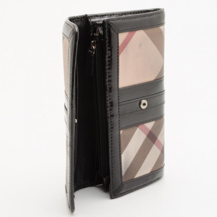 Burberry Checked Zipped Wallet in Brown for Men