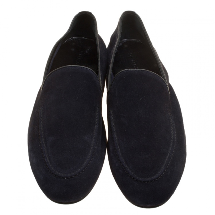 Pre Owned Burberry Oxford Blue Suede Dalwood Loafers Size 43