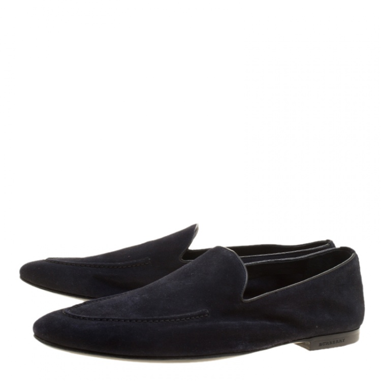 Pre Owned Burberry Oxford Blue Suede Dalwood Loafers Size 43