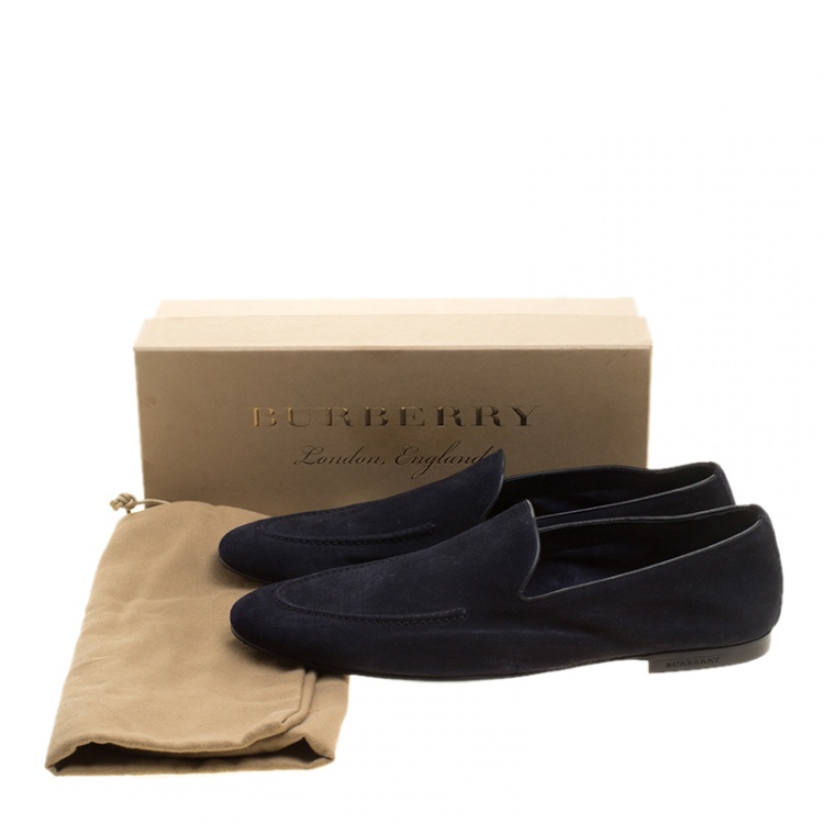 Pre Owned Burberry Oxford Blue Suede Dalwood Loafers Size 43