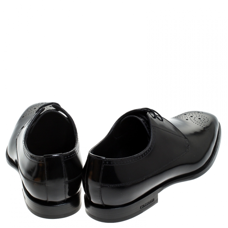Pre Owned Burberry Black Leather Cranbrook Derby Size 41.5