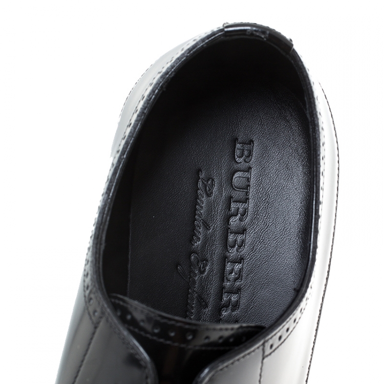 Pre Owned Burberry Black Leather Cranbrook Derby Size 41.5
