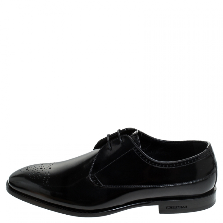 Pre Owned Burberry Black Leather Cranbrook Derby Size 41.5