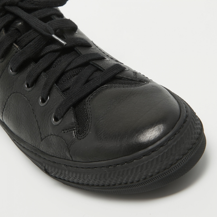 Pre Owned Burberry Black Leather High Top Sneakers Size 43 