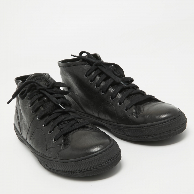 Pre Owned Burberry Black Leather High Top Sneakers Size 43 