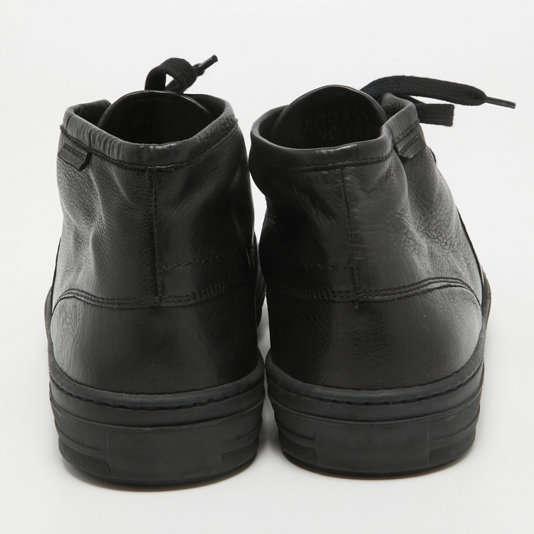 Pre Owned Burberry Black Leather High Top Sneakers Size 43 