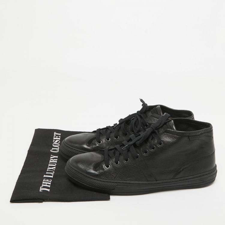 Pre Owned Burberry Black Leather High Top Sneakers Size 43 