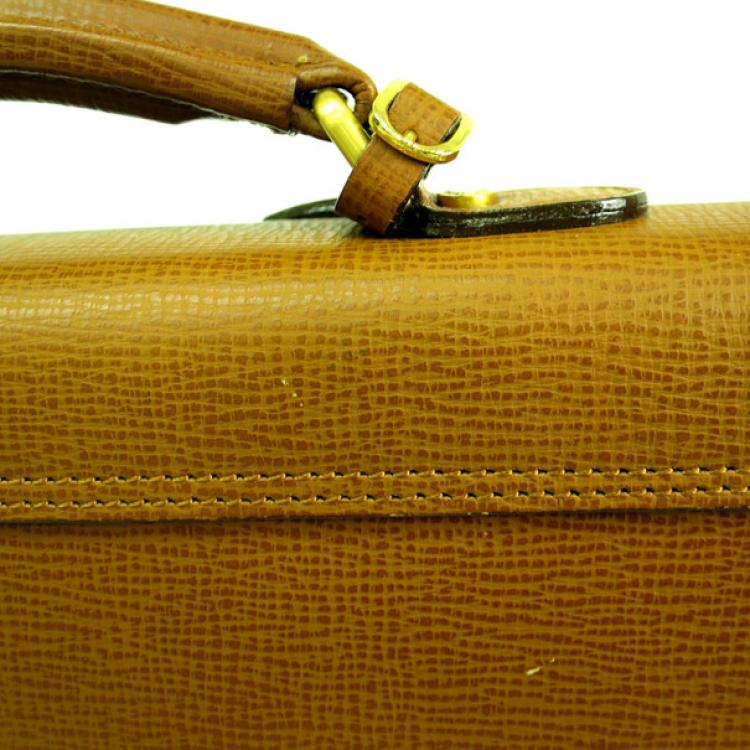 Pre Owned Burberry Beige Leather Business Briefcase