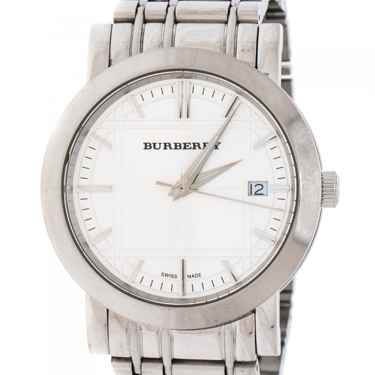 Burberry Silver Stainless Steel Heritage BU1350 Wristwatch 38 TLC