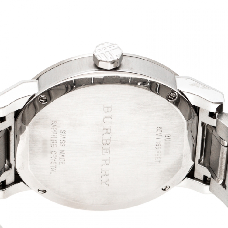 مملوكة مسبقًا Burberry Silver Stainless Steel The City BU9900 Men's Wristwatch 42 mm