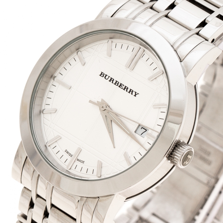 Burberry Silver Stainless Steel Heritage BU1350 Men's Wristwatch 38 mm  Burberry | TLC