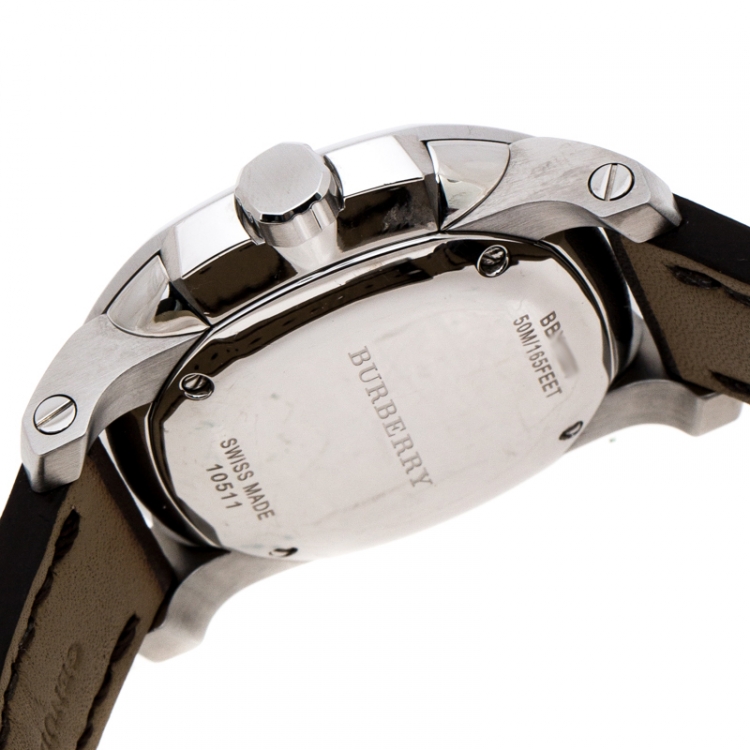 Pre Owned Burberry Beige Stainless Steel The Britain BBY1301 Men's Wristwatch 43 mm