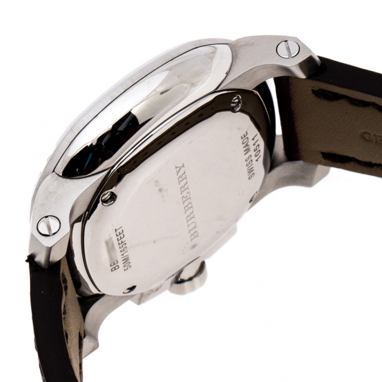Pre Owned Burberry Beige Stainless Steel The Britain BBY1301 Men's Wristwatch 43 mm