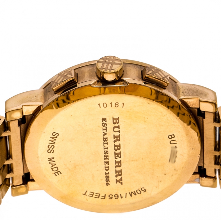 Pre Owned  Burberry Grey Rose Gold Plated Stainless Steel BU1862 Women's Wristwatch 40 mm