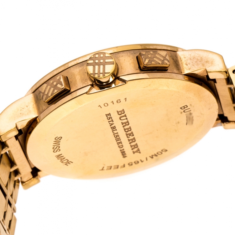 Pre Owned  Burberry Grey Rose Gold Plated Stainless Steel BU1862 Women's Wristwatch 40 mm
